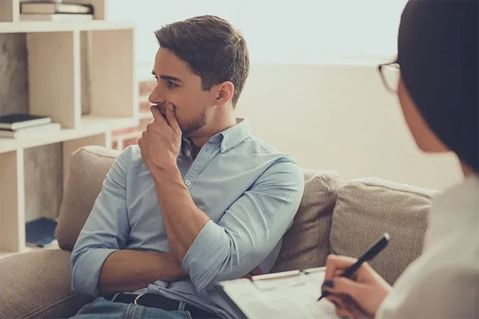A calm, attentive listening conversation.