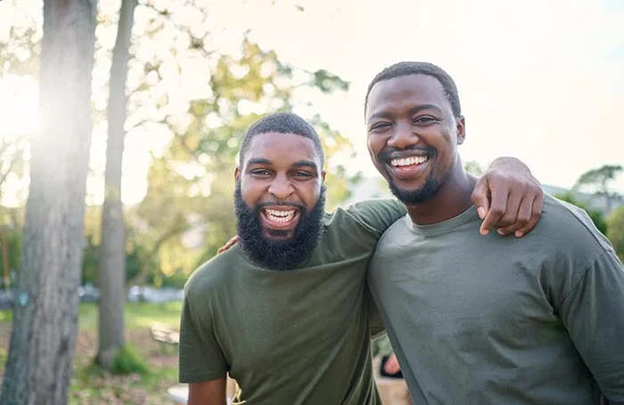 Two people in an aftercare support program