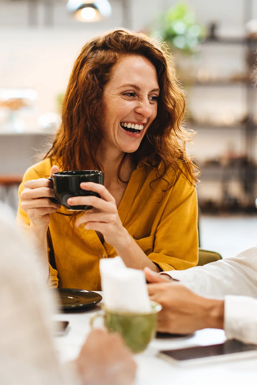 Person enjoying a beverage while in inpatient addiction treatment
